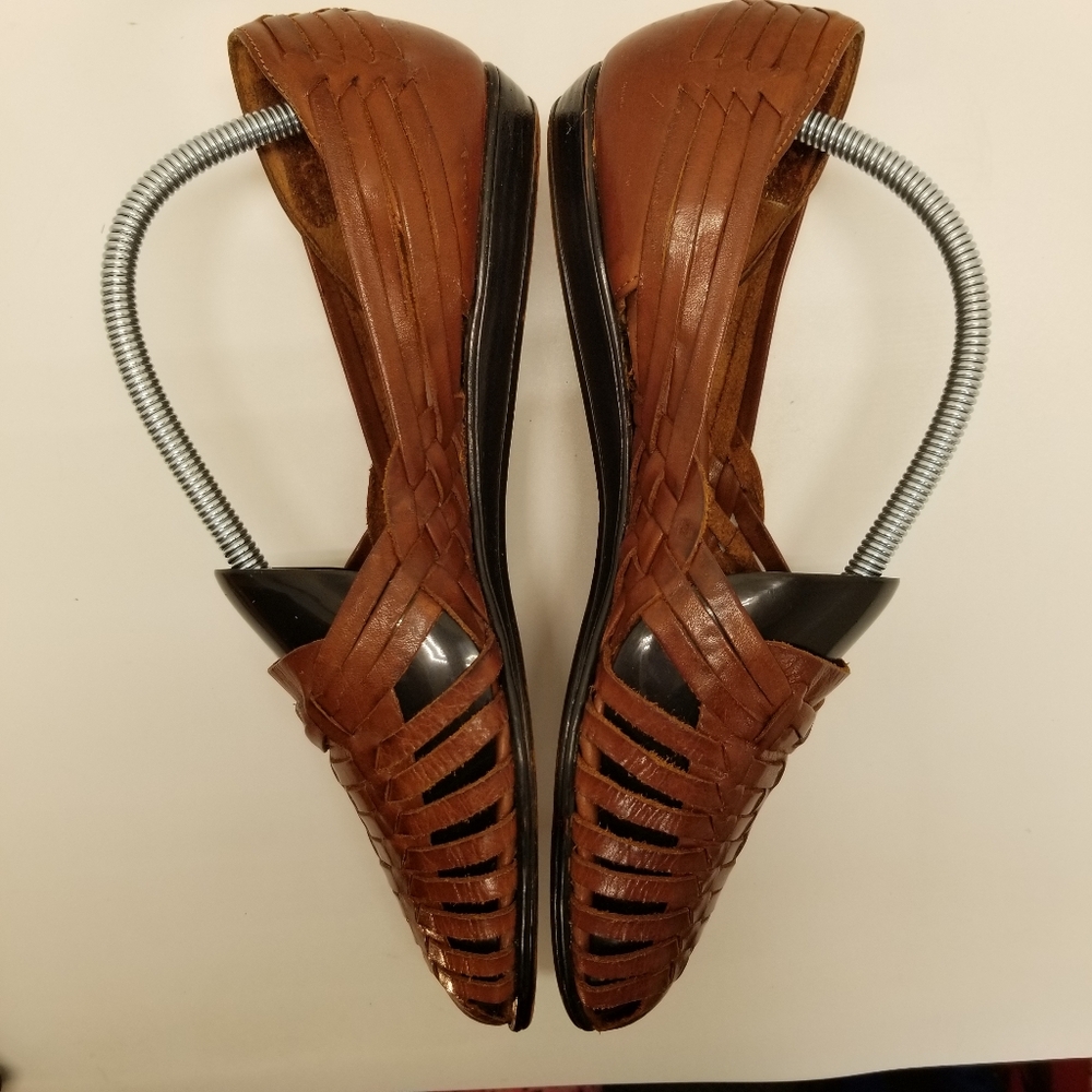 Naturalizer Womans Size 10N Brown Leather Loafer Slip On Basket Weave - Picture 5 of 13